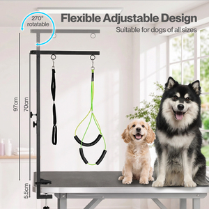 Dog Grooming Arm Adjustable 270 Steel,Clamp Hammock for Home,Black