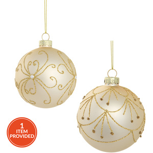 Champagne Swirl Glitter Bauble