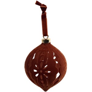 Pack of 4 Flocked Cut-Out Design Baubles