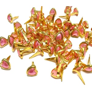 Pack of 50 Mini Heart Pearl Brads