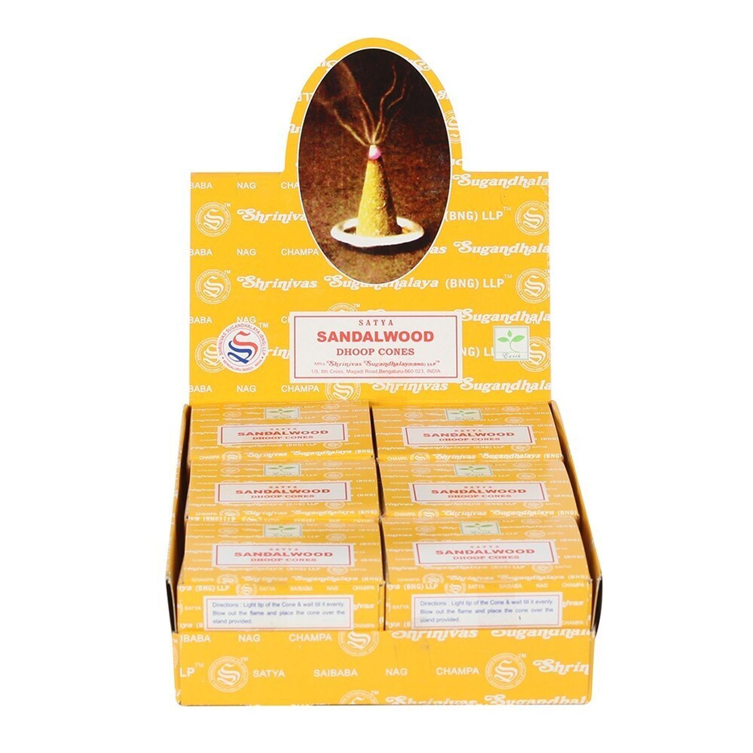 Satya Sandalwood Incense Cones (Pack Of 144) - Brown