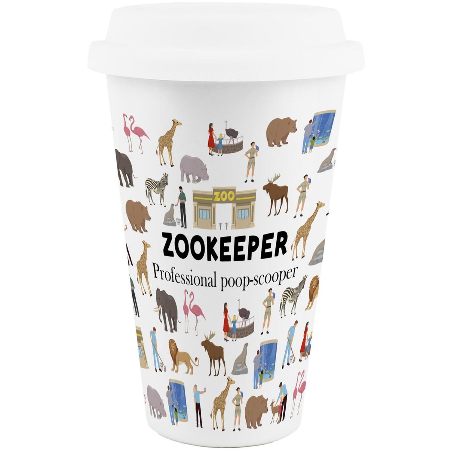 Image of Novelty Zookeeper Ceramic Travel Mug -&hellip;