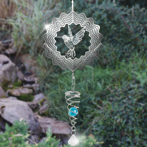 Hummingbird Hanging Spiral Wind Spinner