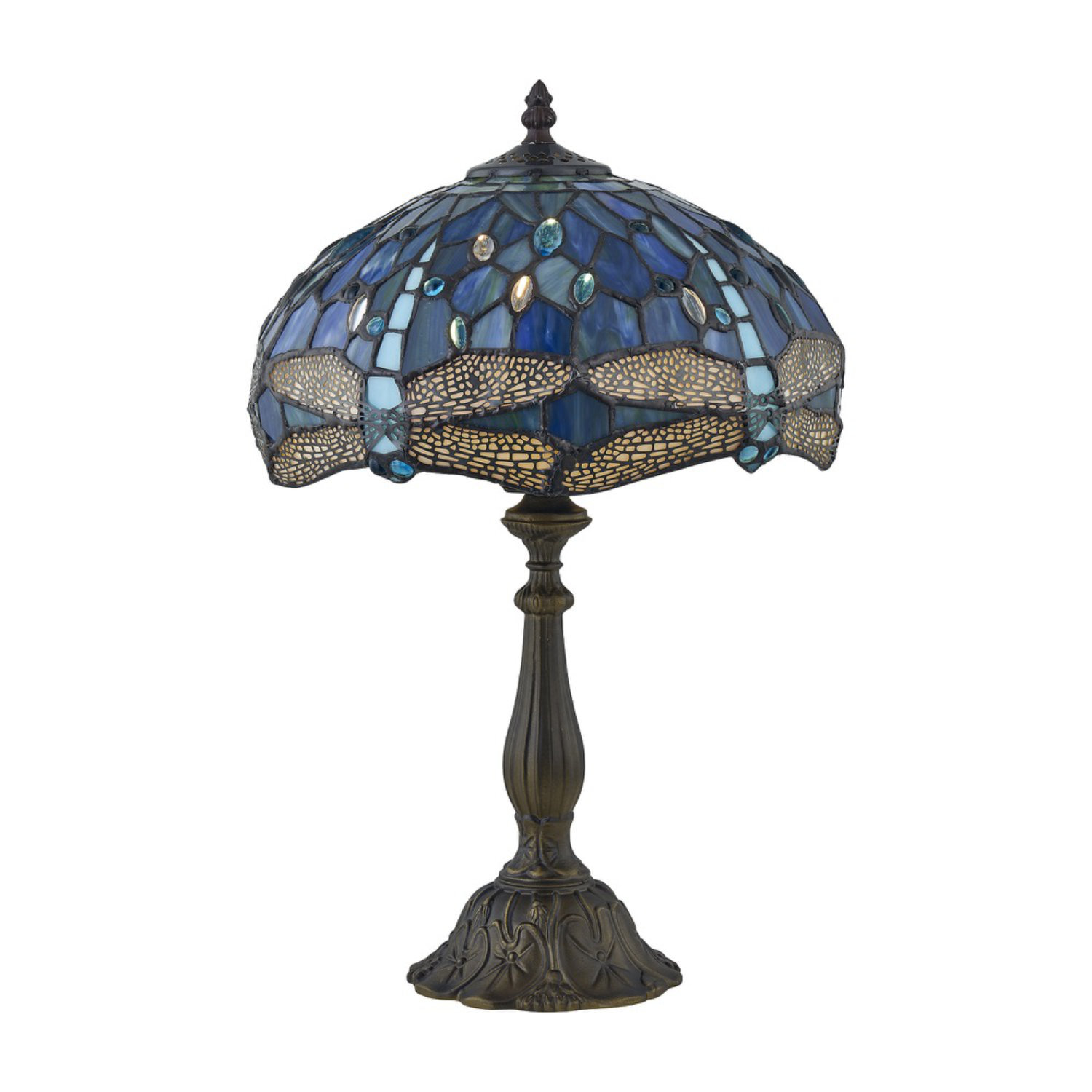 B&Q - BeaumontTiffany Dragonfly Coloured Glass 47Cm Table Lamp - Image 2