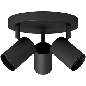 Eden Black Bathroom 3 Light Round Adjustable Spotlight