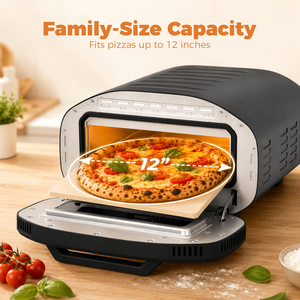 HOMCOM Pizza Oven Indoor, 12 Inch Electric Countertop Pizza Maker, 2200W