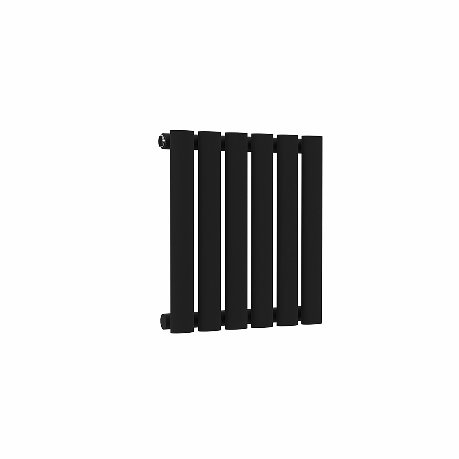 Lux Heat Oval Horizontal Radiator - Black - 400 Mm X 360 Mm - Black - Image 2
