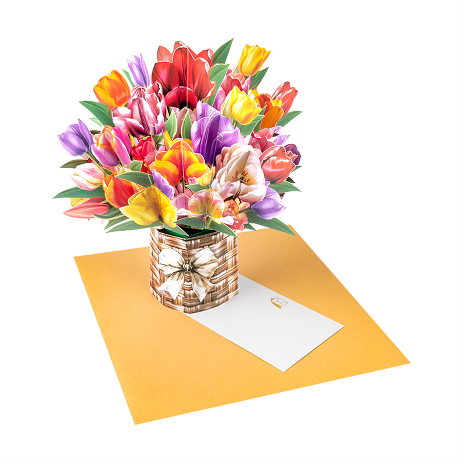  - Petals Of Joy Tulip Basket 3D Pop Up Greeting Card - Image 3