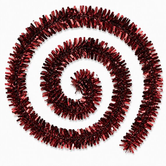 2m Burgundy Chunky Christmas Tinsel Garland