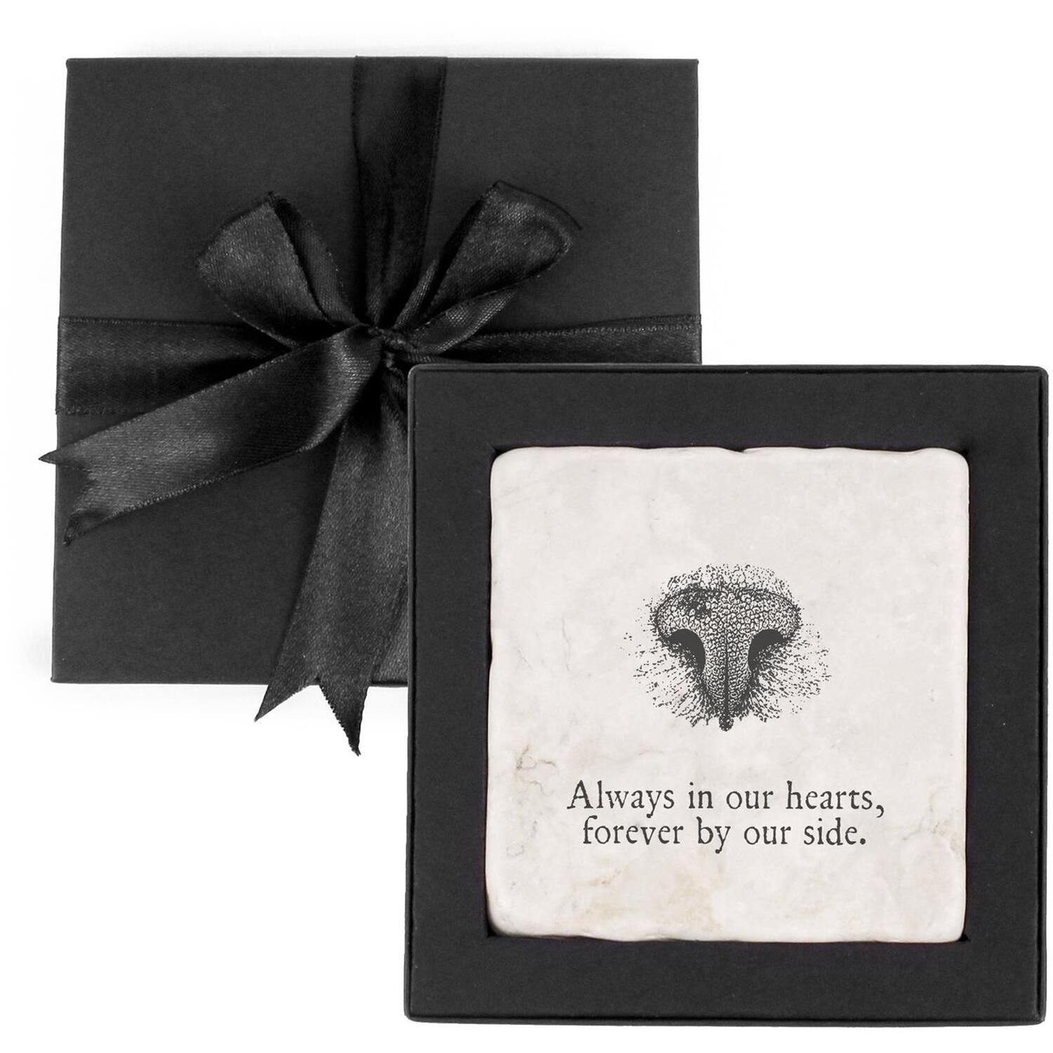 Image of Cherished Cat Print Marble Coaster Gift&hellip;