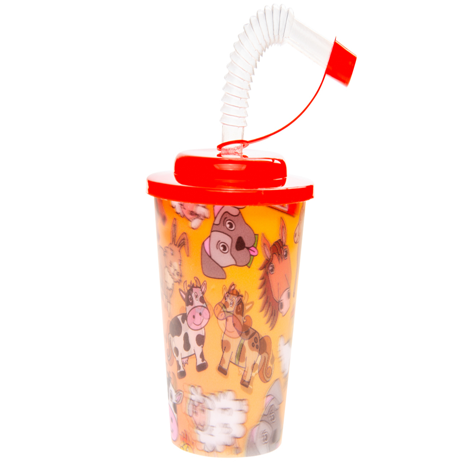 Farm Animals 3D Cup With Straw and Lid - Drinking Party Tableware Kids Party - Image 2