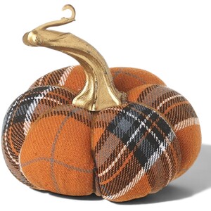 Tartan Orange Pumpkin Halloween Decoration