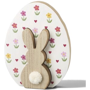 Floral Cut Out Easter Rabbit Decoration