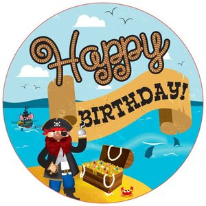 Jumbo Pirate Party Badge Party Decoration Pack of 12
