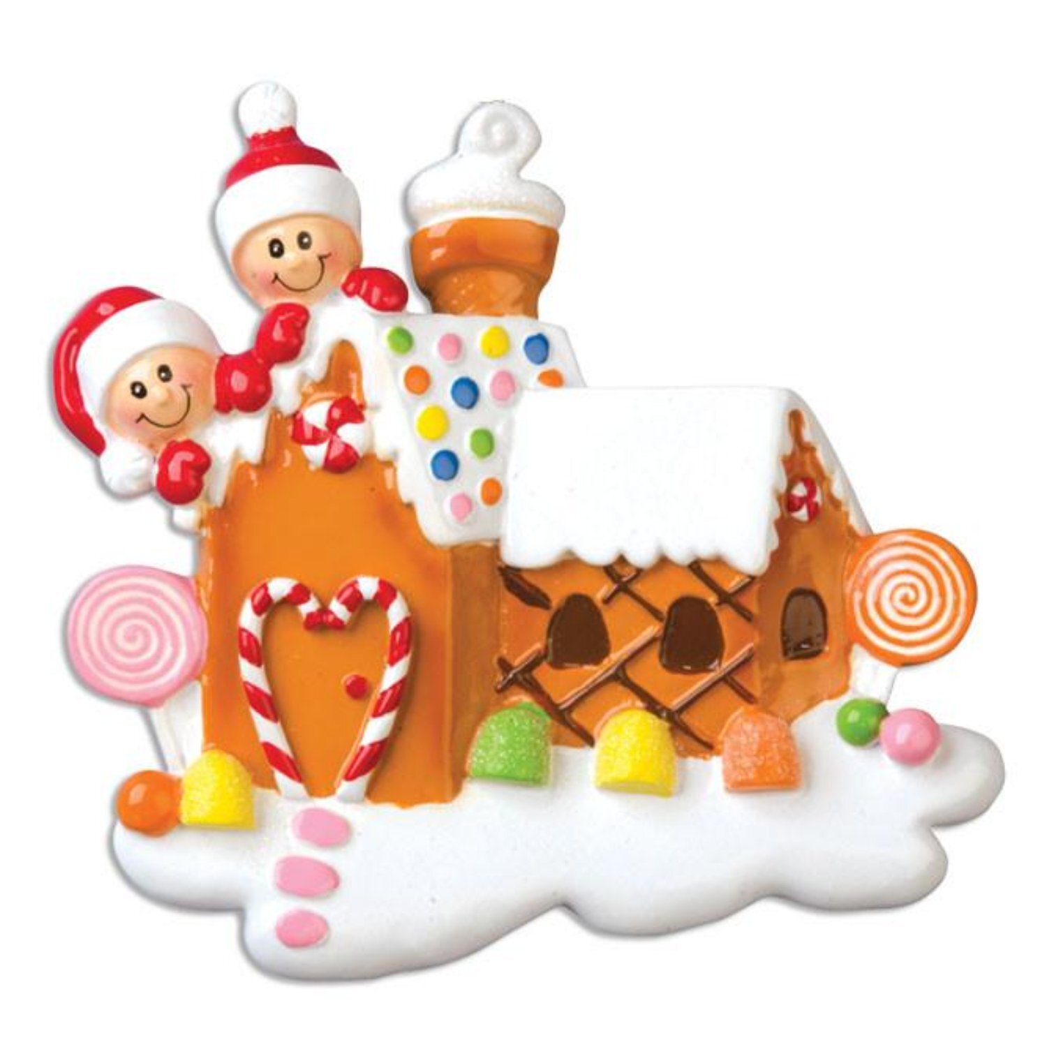 Kdmd Personalised Christmas Gingerbread House 2 Faces - White