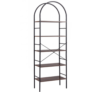 Costway 5-Tier Arched Bookcase with Open Wooden Shelves