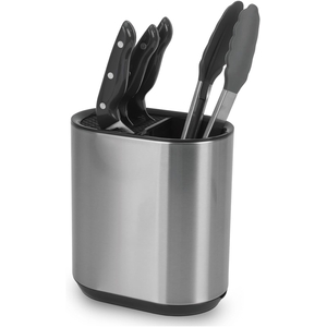 Kitchen Knife Block and Utensil Holder Storage Caddy Stainless Steel