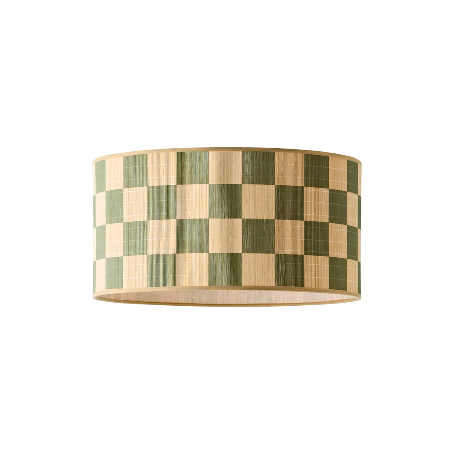 Valuelights Lori Patterned Bamboo Drum Easy Fit Ceiling Light Lamp Shade - Diamond / Yes - Green / 0.58Kg