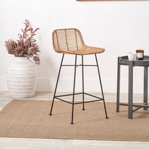 Woven Rattan Bar Stool - Honey Brown