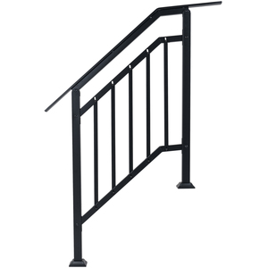 Costway 2 Pack Outdoor Handrails Step Galvanized Metal Hand Rails