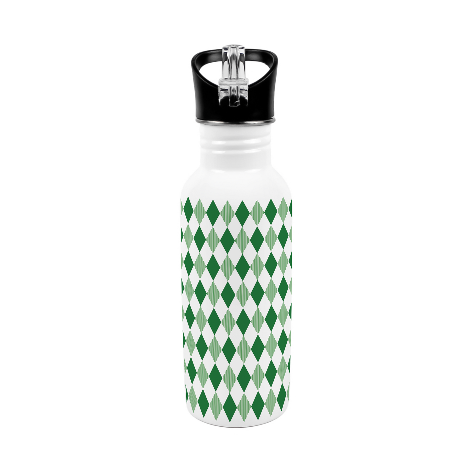 Purely Home Green Argyle Print Metal Canteen Water Bottle - Green