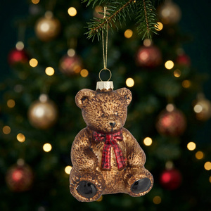 Festive Hanging Teddy Bear Decoration