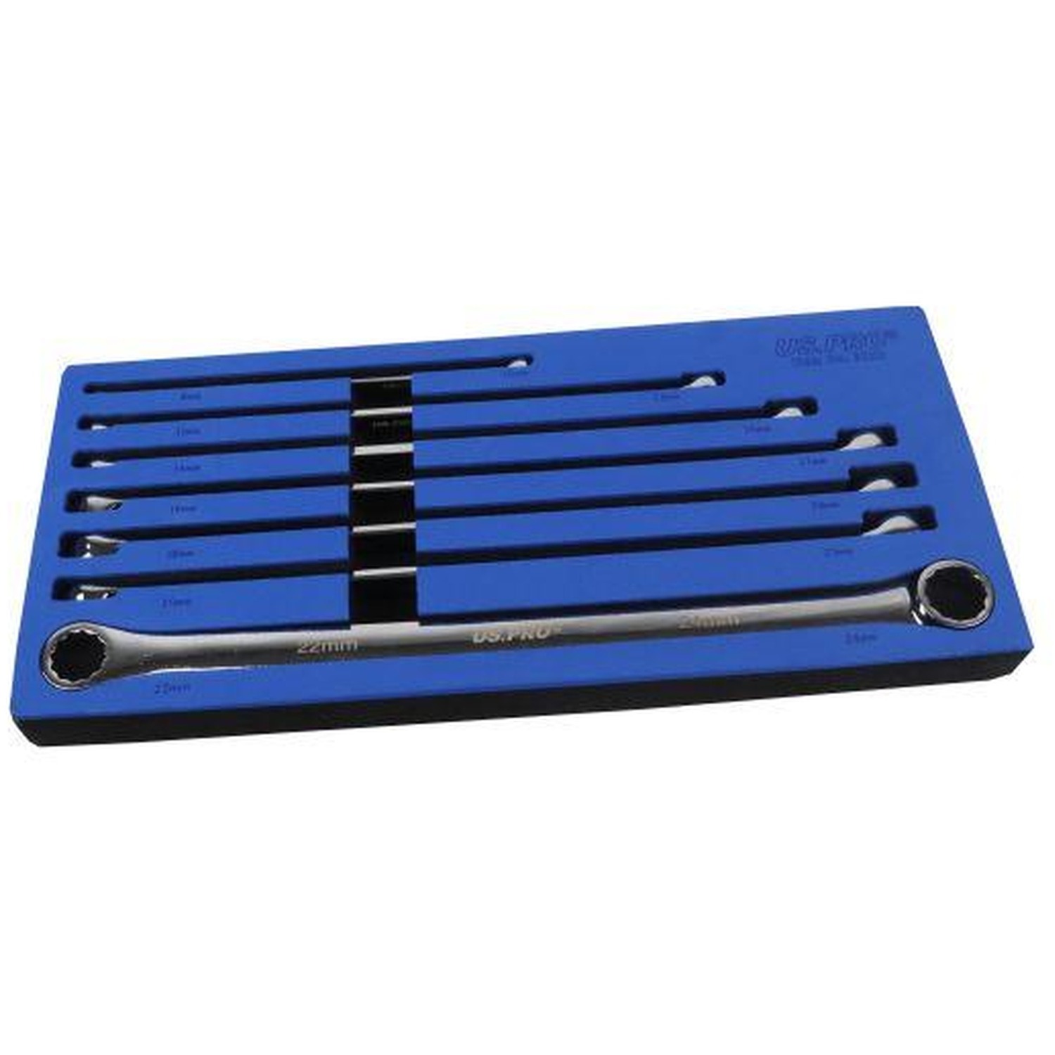 US PRO 7pc Aviation Double Ended Ring Extra Long Spanner Set 8-24mm - Image 7