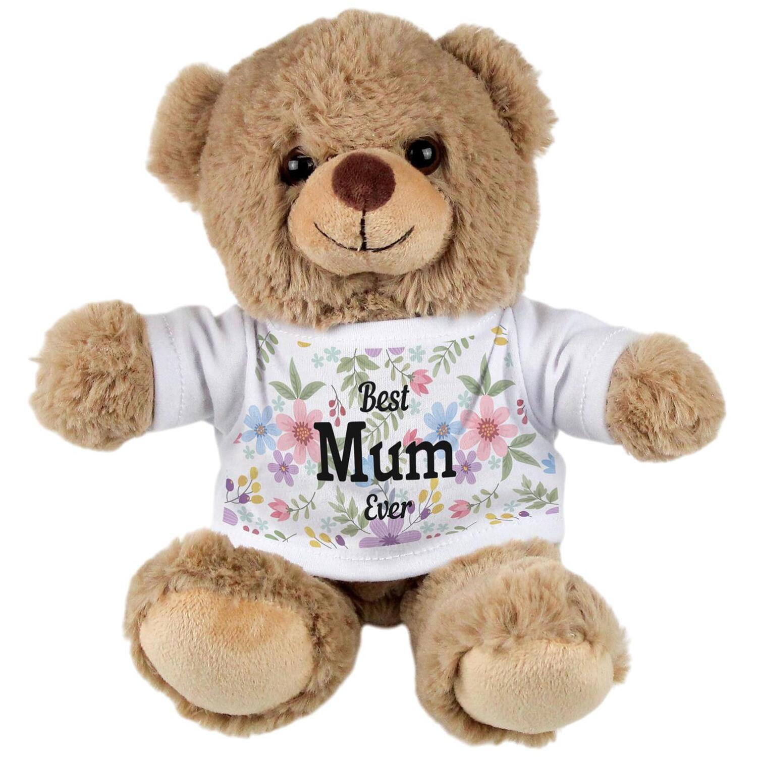 Best Mum Ever Teddy Bear - Light Brown Small Plush Toy Gifts for Mum - Image 2