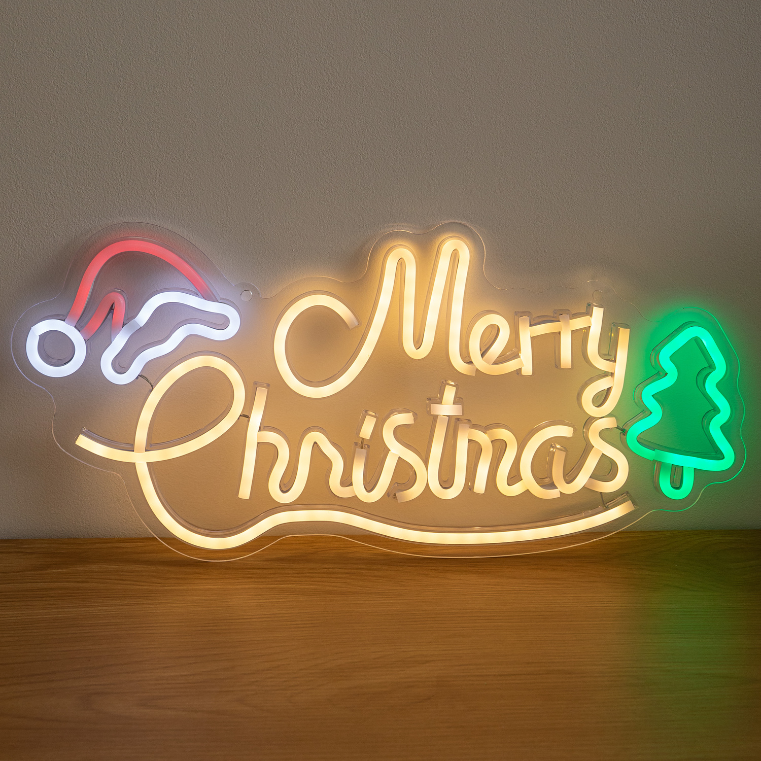 Green/Red/Yellow 43Cm Multicolou Neon Merry Christmas Led Sign With Usb Cable - Image 6
