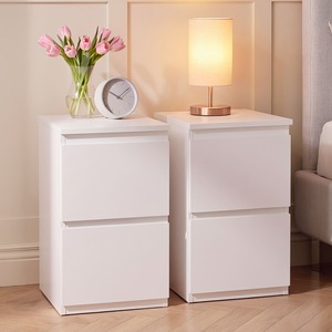 Contemorary 2 Drawer Bedside Chest (Set of 2)
