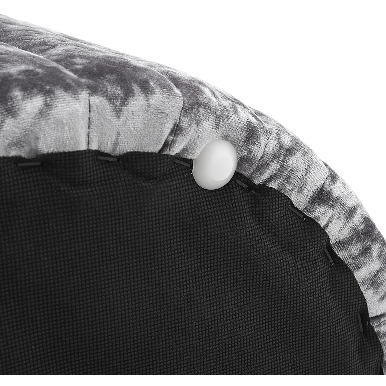 Round Velvet Stool Chair Dressing Table Footstool Furniture - Silver Grey