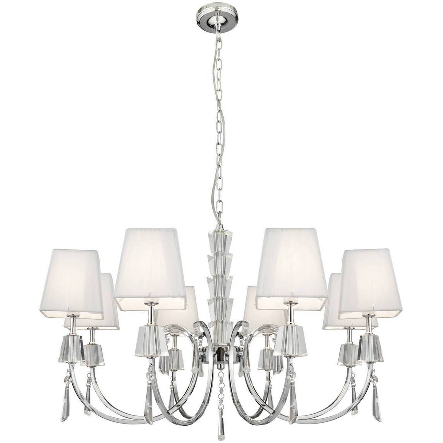 Portico 8 Light Multi Arm Chandelier Chrome Finish, G9 - Chrome thumbnail