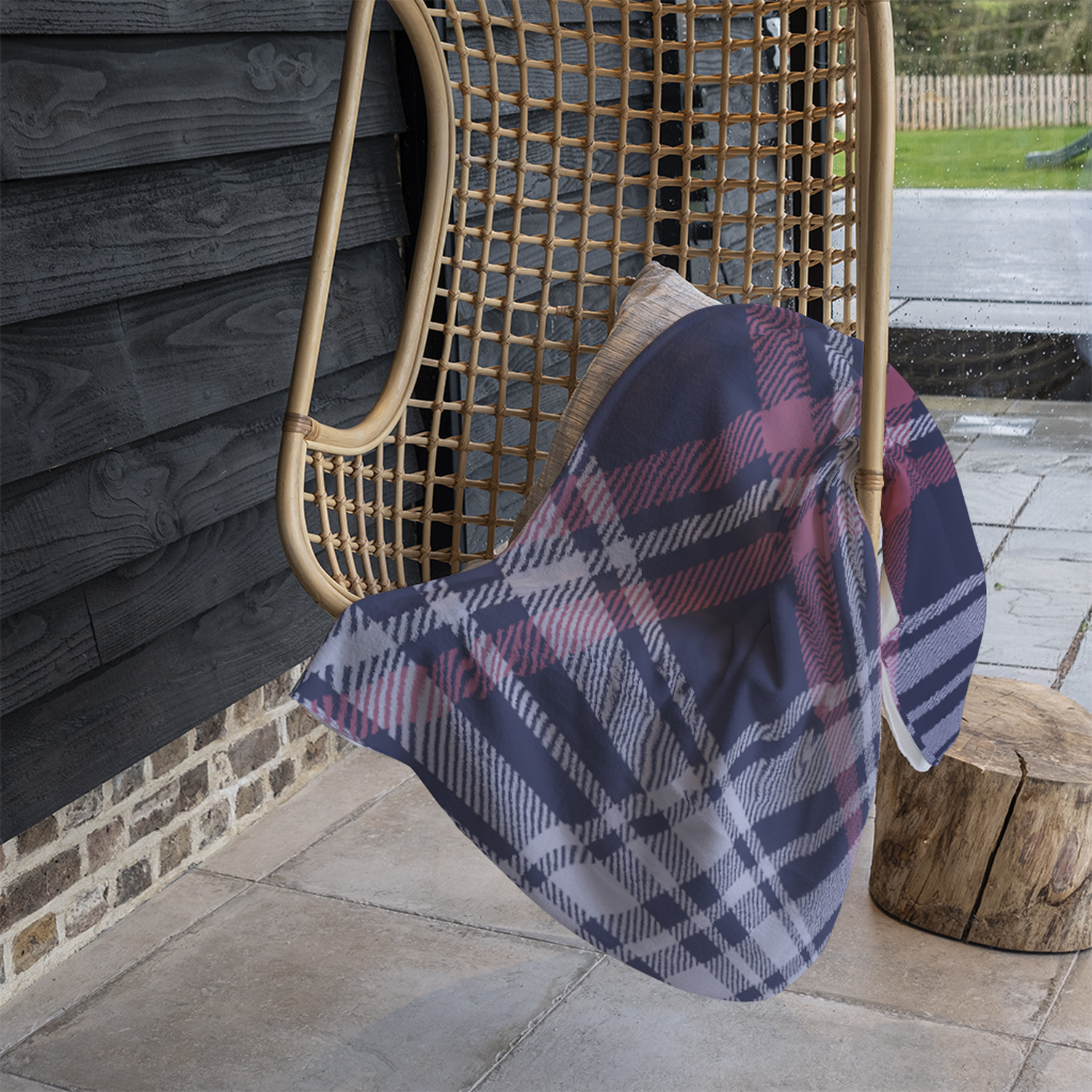 Tartan Plaid Pattern Blanket - Blue