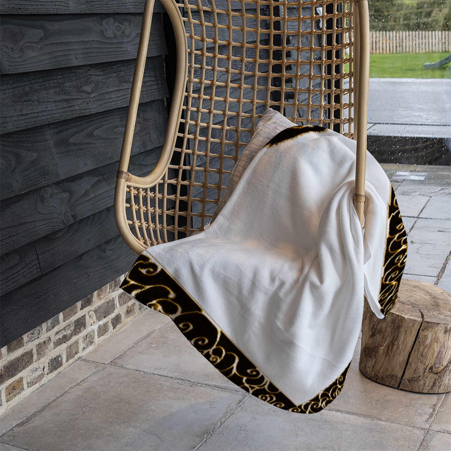Ancient Egyptian Border Blanket - Black