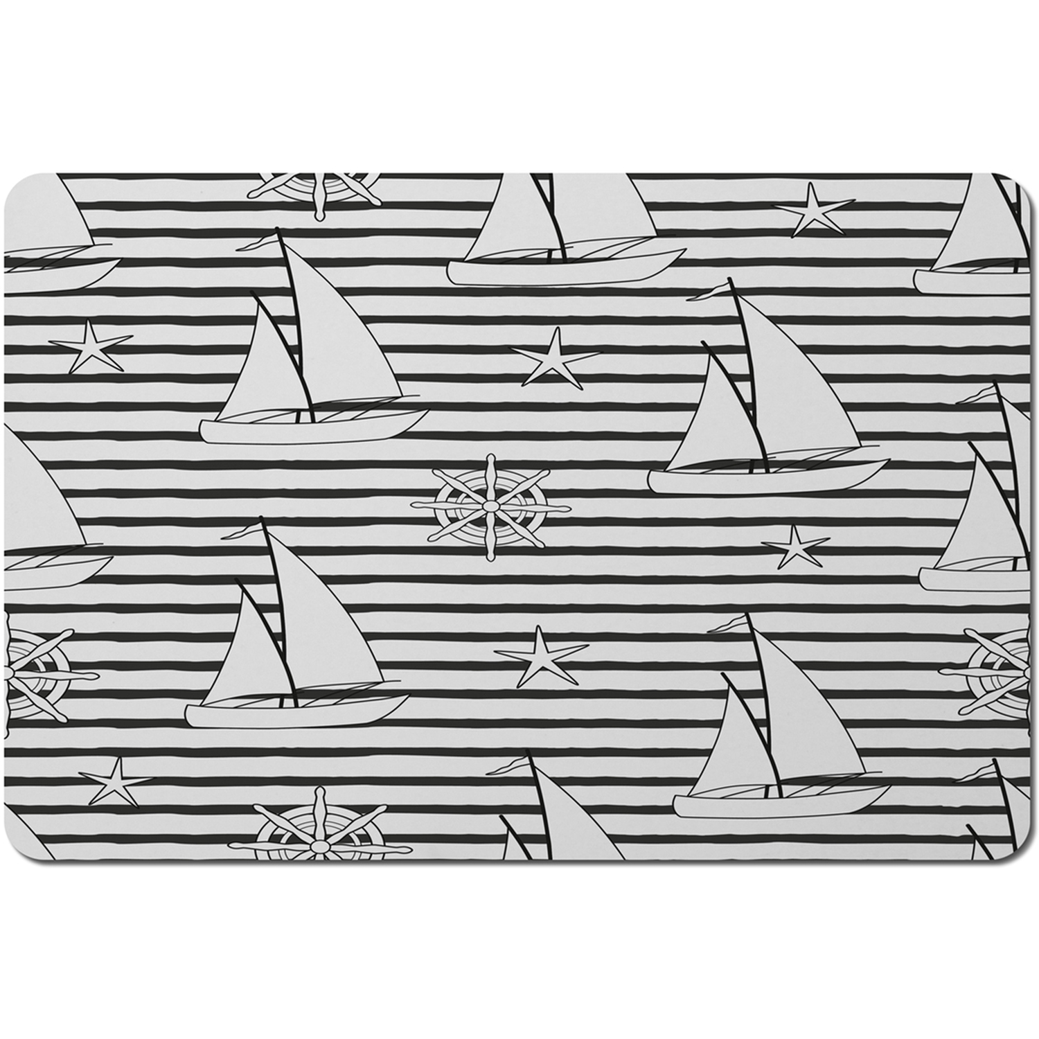 Sailboats Placemat - Black
