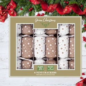 6 Mini Eco Star Christmas Crackers