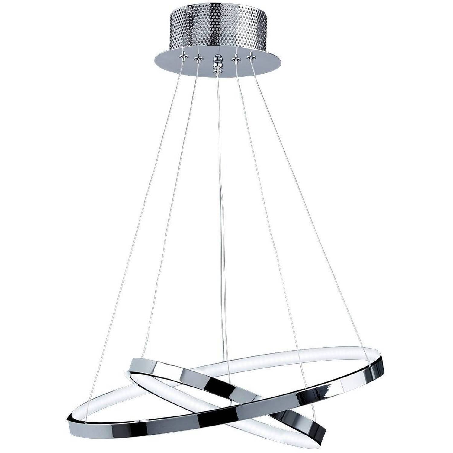 Kline Ceiling Pendant Light Chrome, Frosted Acrylic - Chrome / 45cm