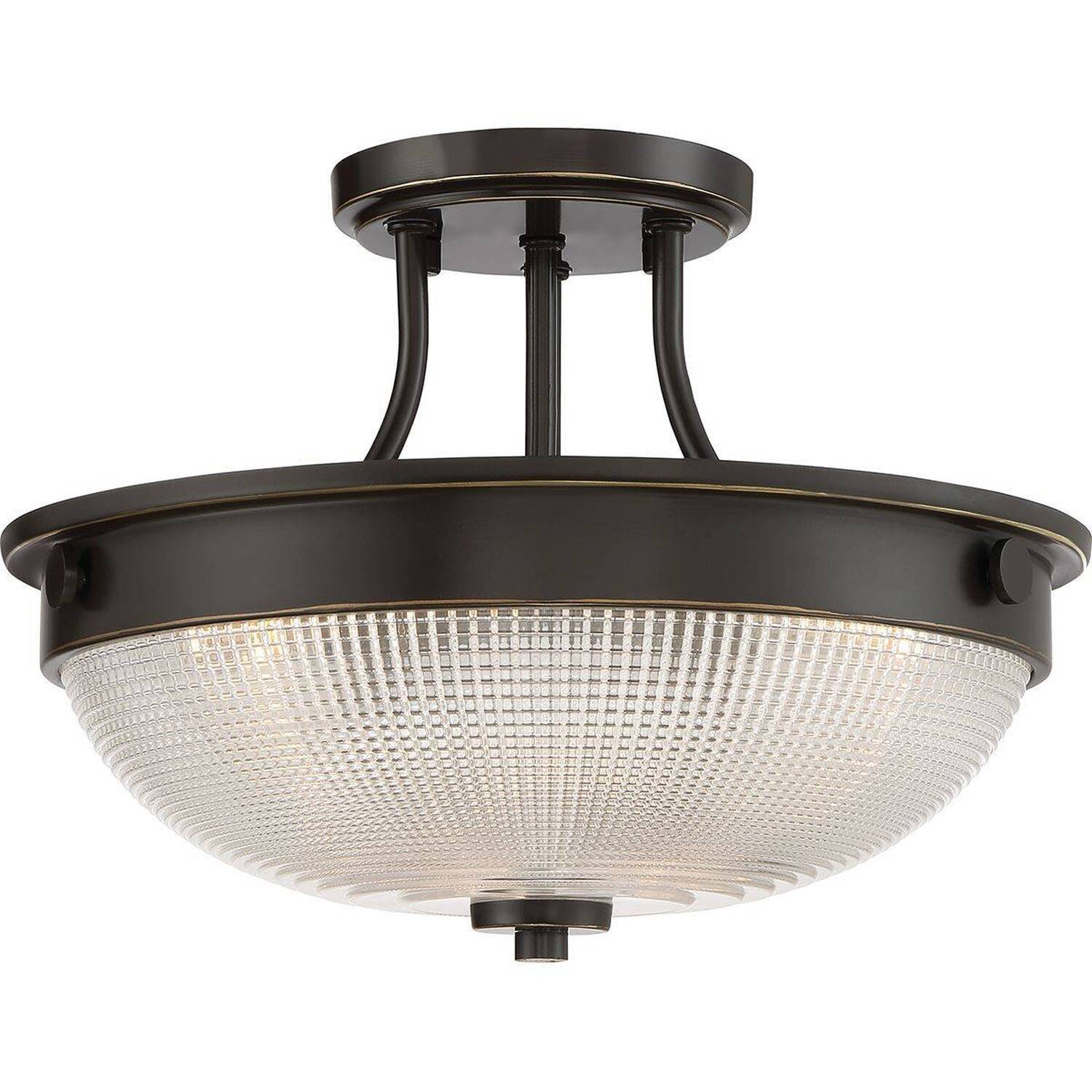 Mantle 2 Light Semi-Flush - Palladian Bronze, E27 - Bronze