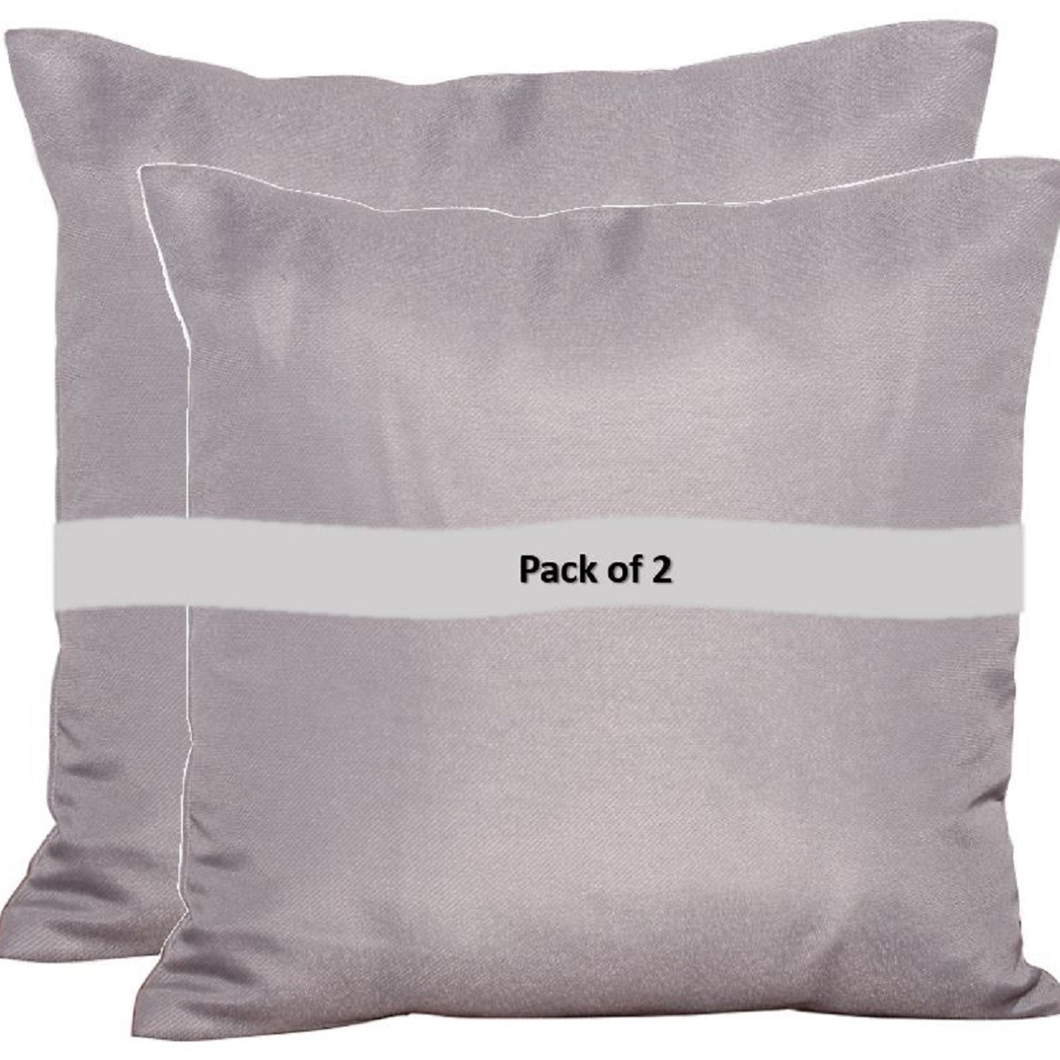 Pair of Scatter Cushions - Grey Plain - Grey