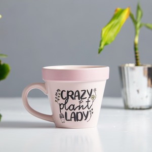 'Crazy Plant Lady' Plant-a-holic Plant Pot Mug