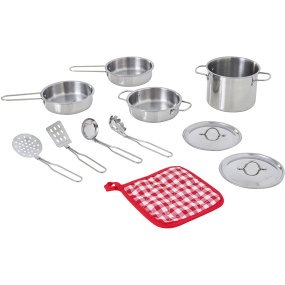 Teamson Kids Little Chef Frankfurt Stainless Steel Cooking Accessory Set
