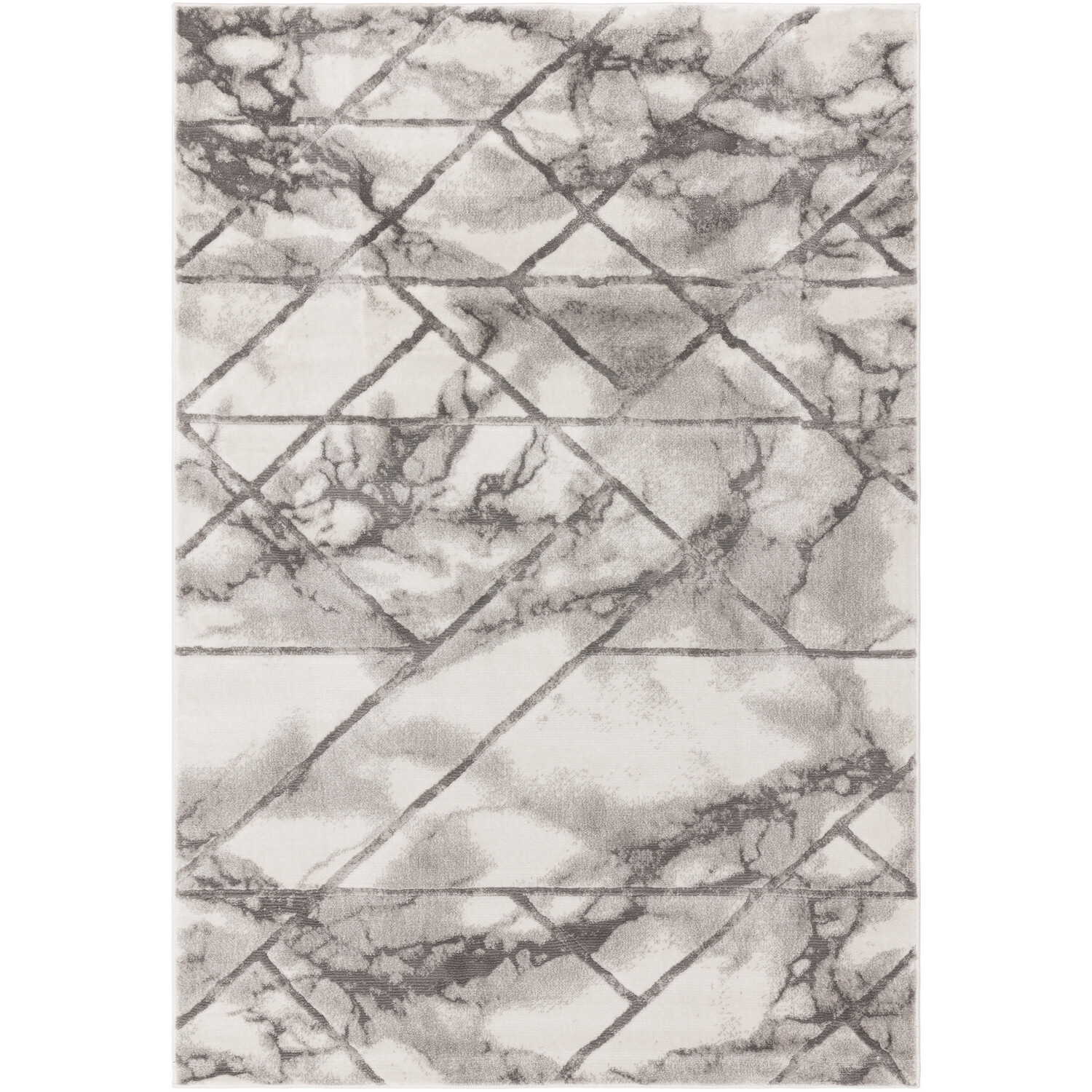 Geo Marble Rug - Silver / 170cm thumbnail
