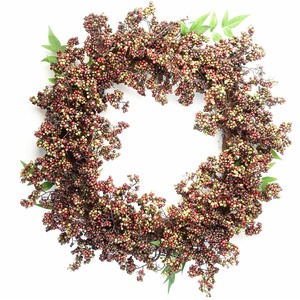 Leaf Artificial Hanging Black Berries Wreath