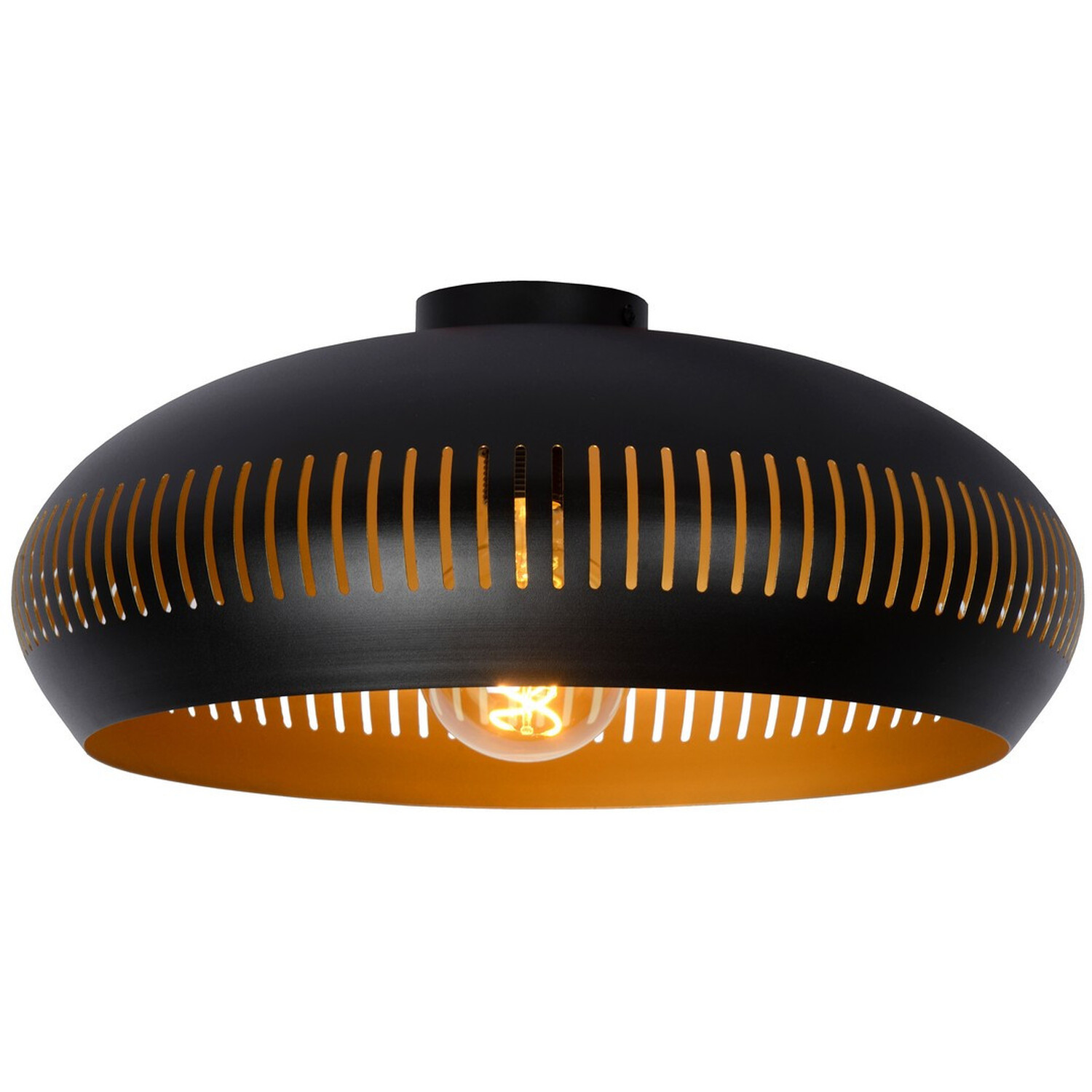 Rayco Vintage Flush Ceiling Light Black - Black thumbnail