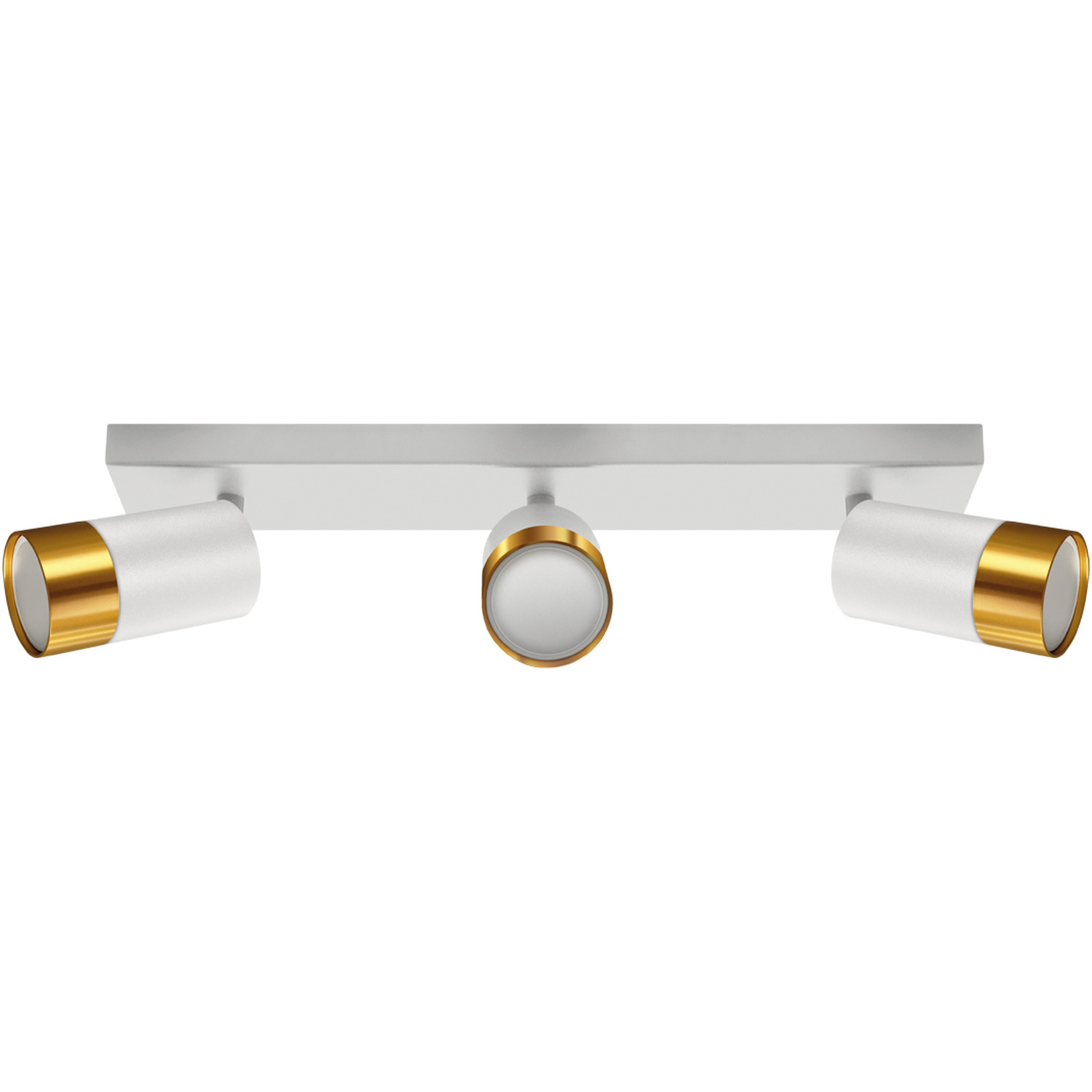 Cgc Puzon White Gold Adjustable Triple Three Head Ceiling Spotlight Bar Light - White