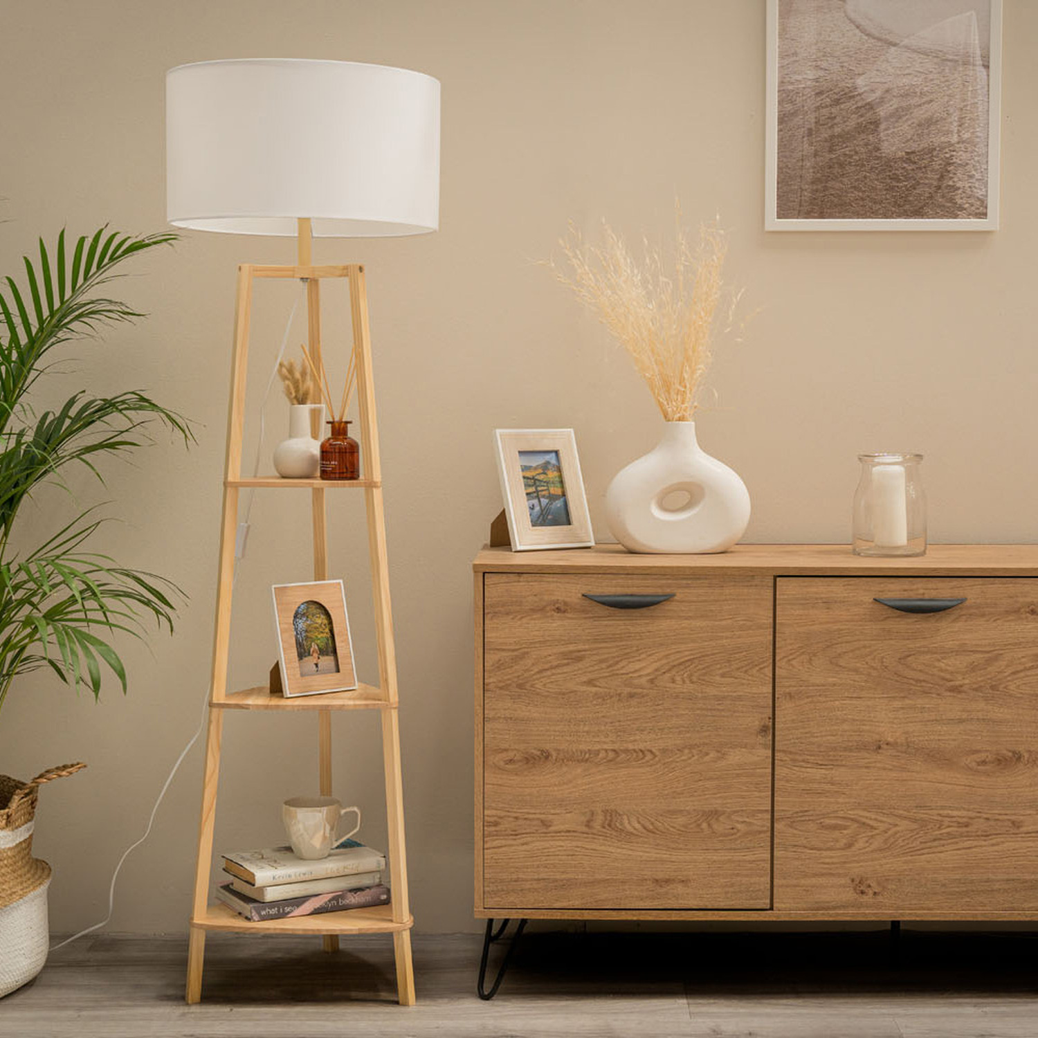 Image of Hiru Natural 3 Tier Shelf Floor&hellip;