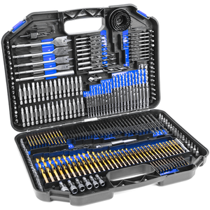 246pc Drill & Screwdriver Bit Set Masonry HSS with Carry Case