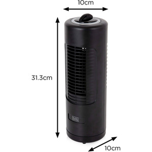12 Inch Mini Capsule Tower Fan in Black