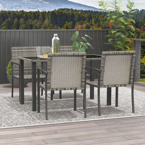 Mixed Grey Outsunny 5 Pieces Rattan Garden Furniture Set shot 4823429
