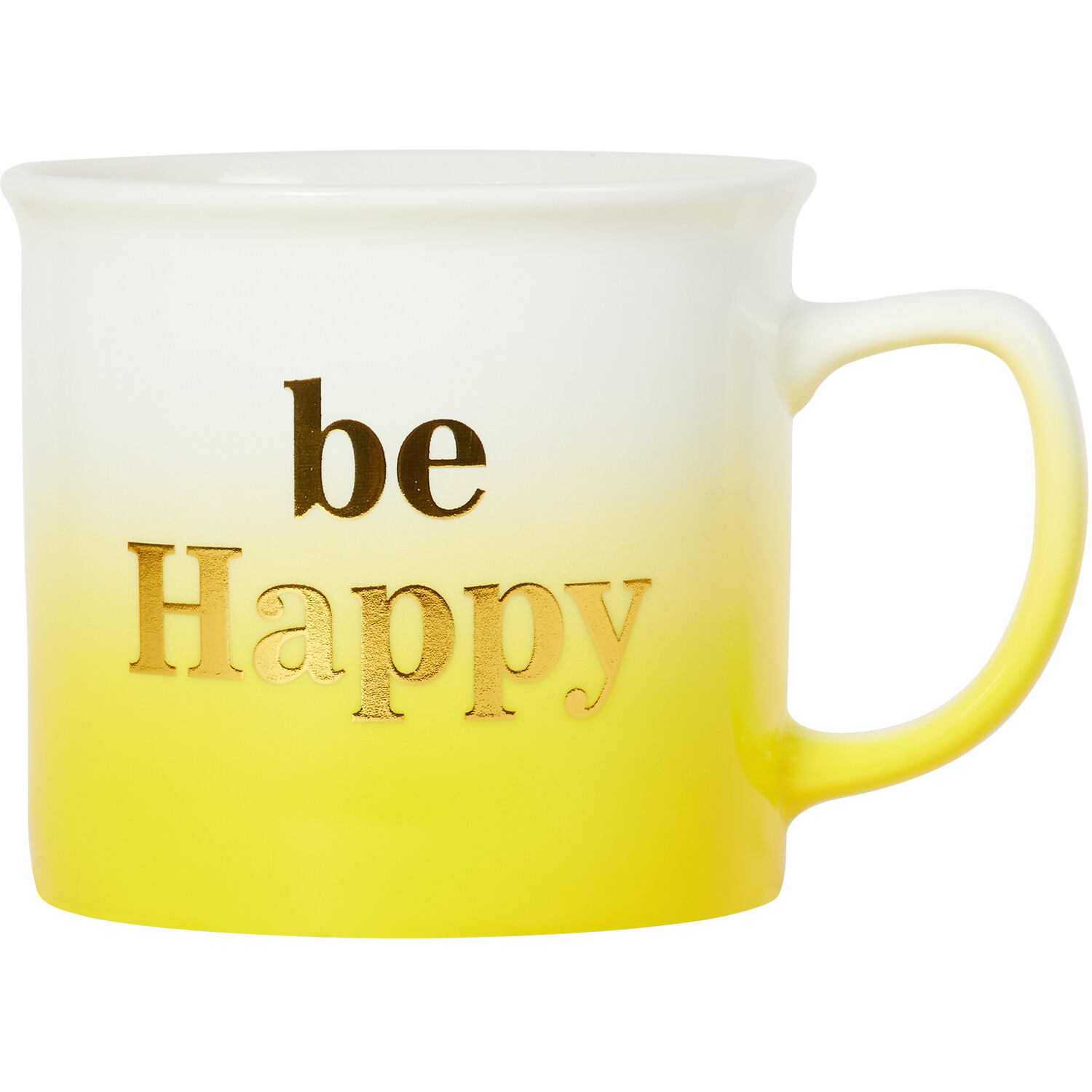 Be Happy Ombre Mug - Yellow